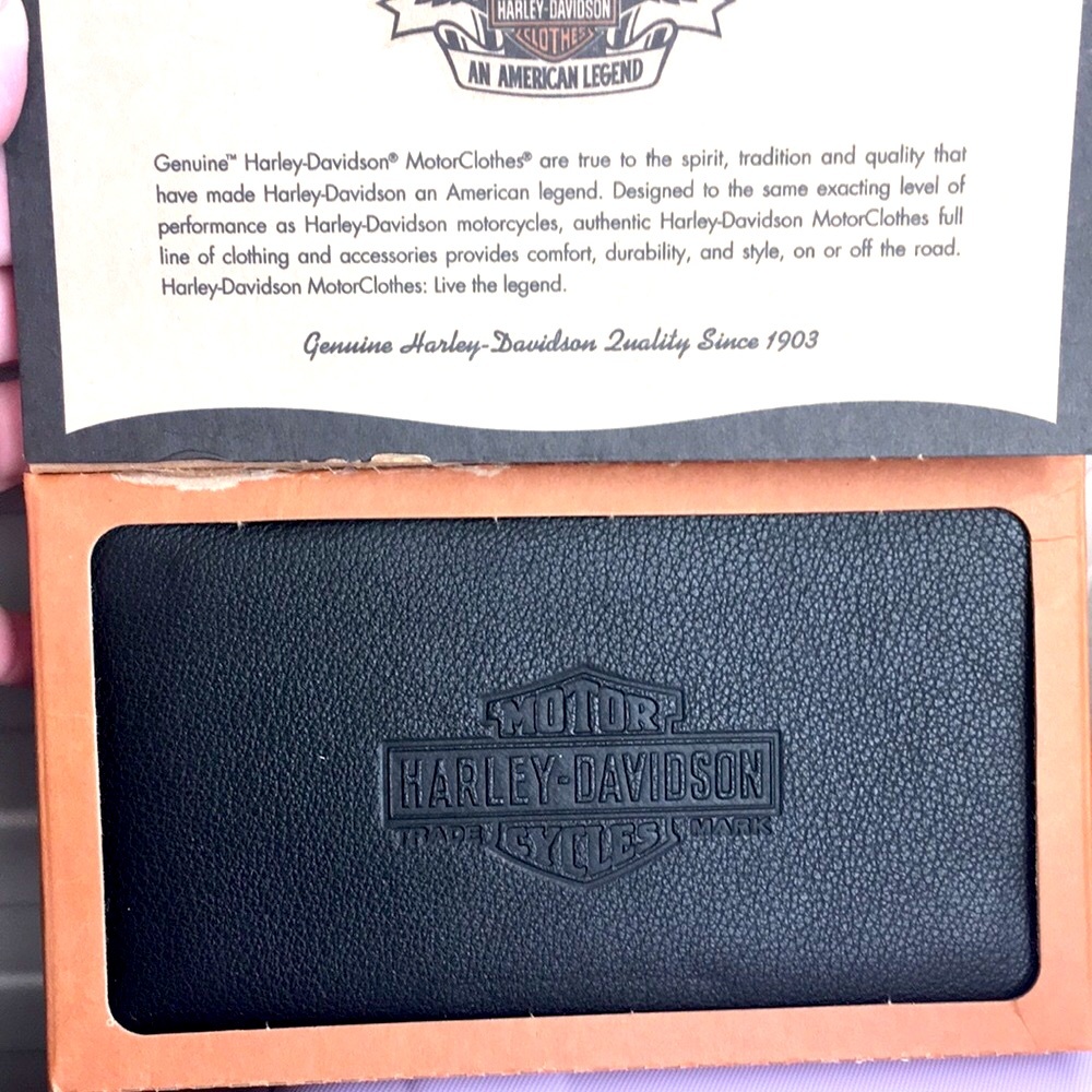 Harley-Davidson Black Leather Checkbook Wallet NWT